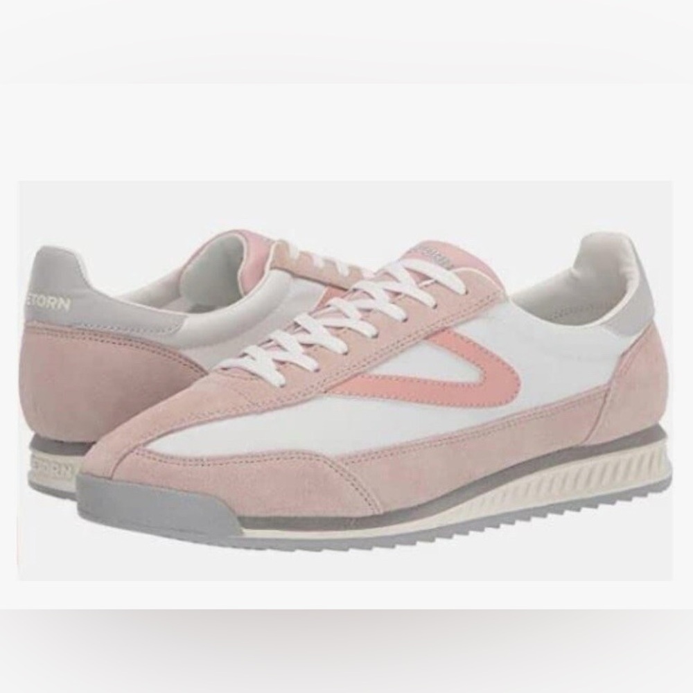 These are Tretorn Women's Rawlins 2.0 Sneakers in white and blush